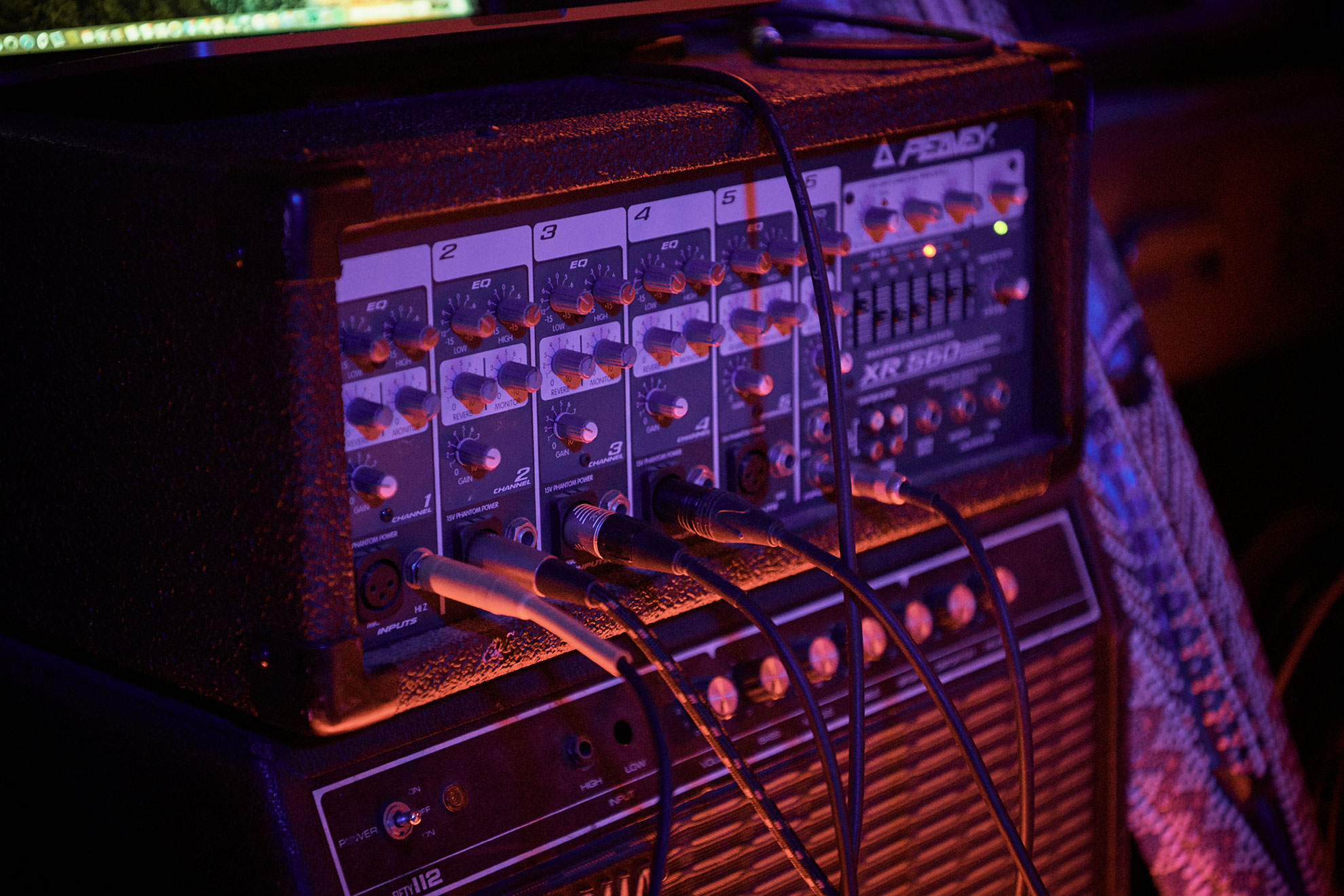 Closeup of audio system