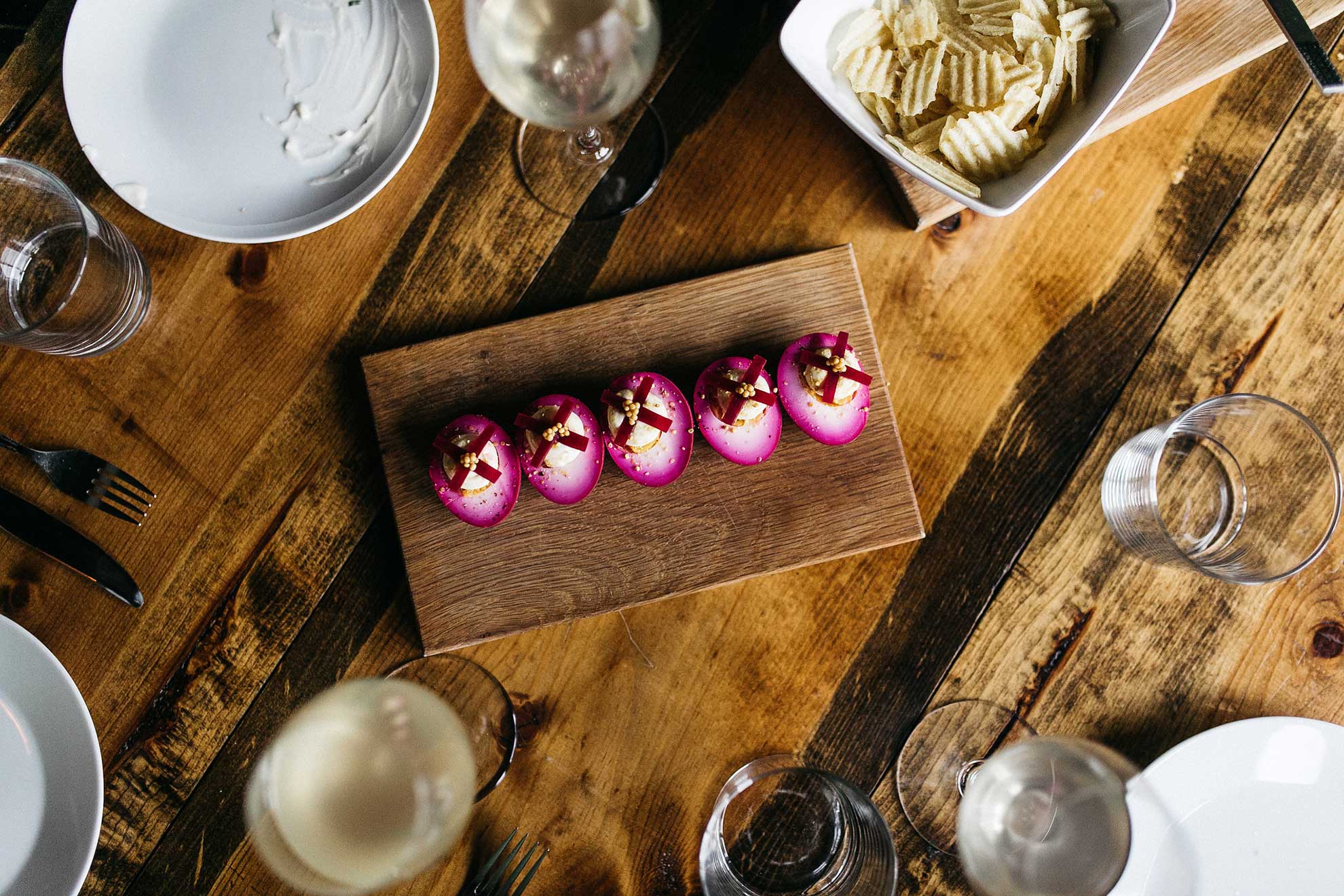 A plating of food on a table